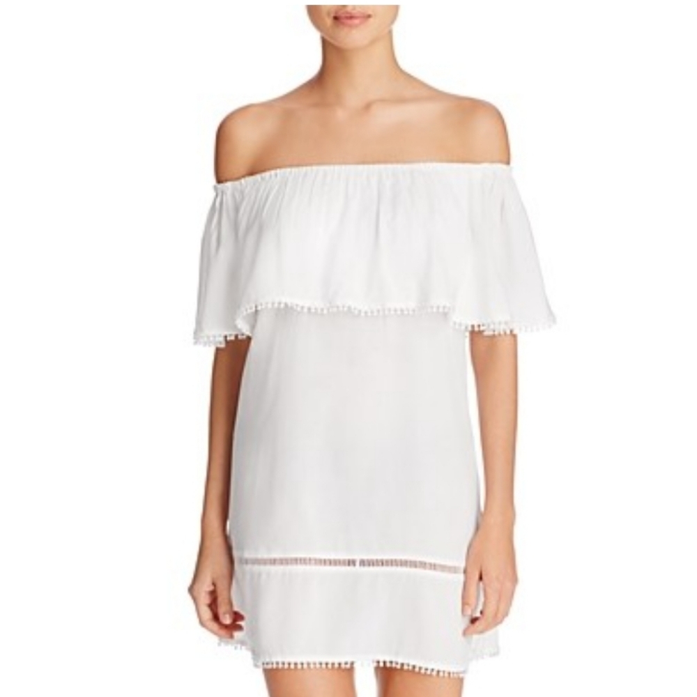 Red Carter Off-The-Shoulder Dress Swimsuit Cover-Up Sz 10